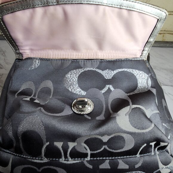 Like New Coach Penelope Optic Metallic Signature Crossbody Convertible Purse - Picture 13 of 16